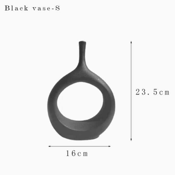 Black Hollow Out Ceramic Vase - huemabe - Creative Home Decor