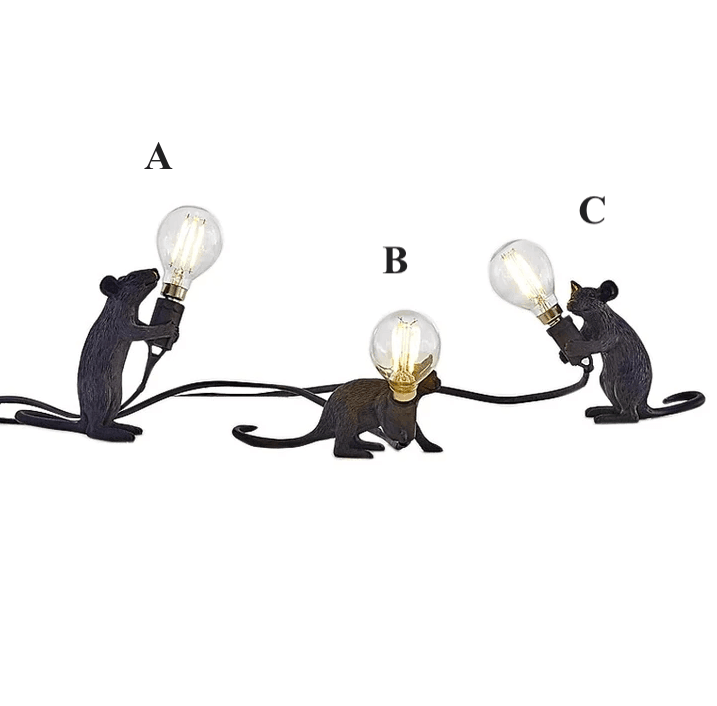 Black Mouse Resin Decor Night Light - huemabe - Creative Home Decor