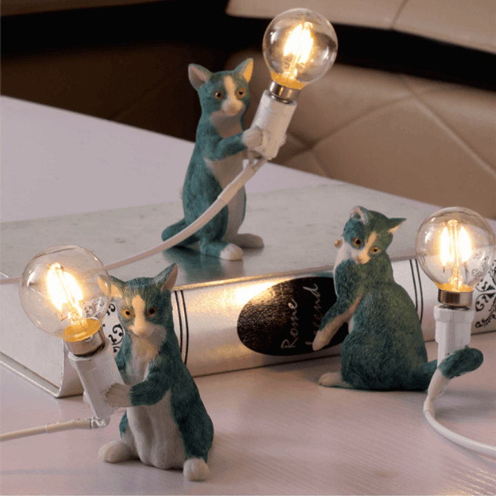 Blue Cat Resin Decor Night Light - huemabe - Creative Home Decor