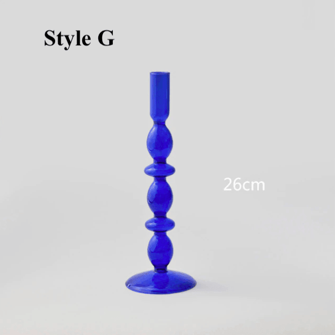 Blue Glass Candlesticks / Vase - huemabe - Creative Home Decor