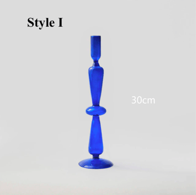 Blue Glass Candlesticks / Vase - huemabe - Creative Home Decor