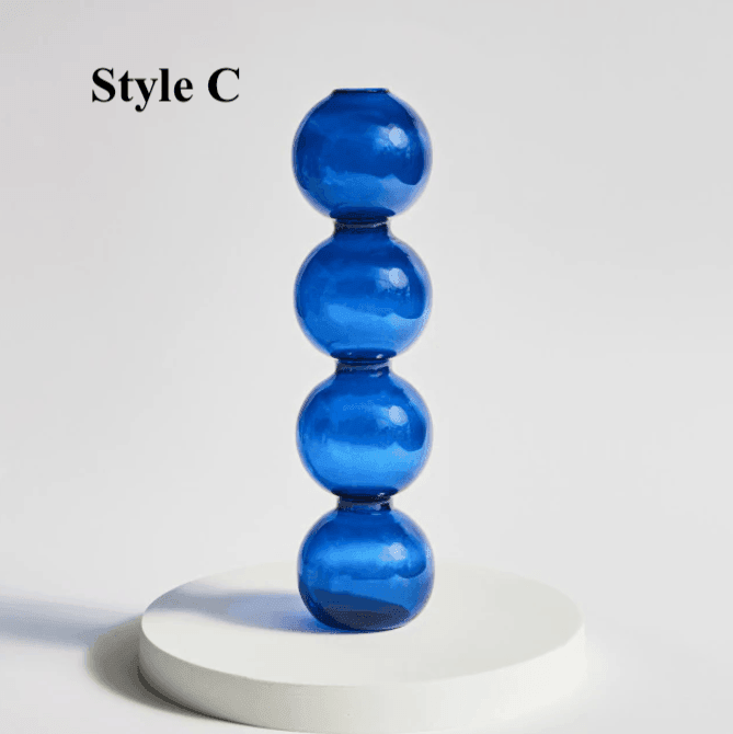 Blue Glass Candlesticks / Vase - huemabe - Creative Home Decor