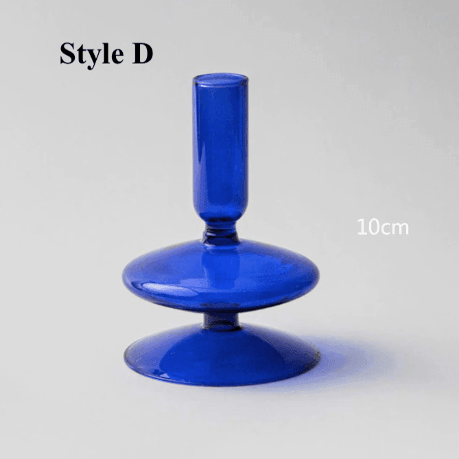 Blue Glass Candlesticks / Vase - huemabe - Creative Home Decor