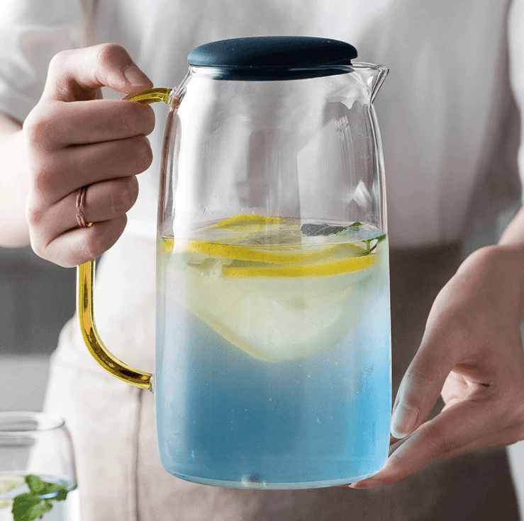 Blue Glass Cold Water Kettle Set - huemabe - Creative Home Decor