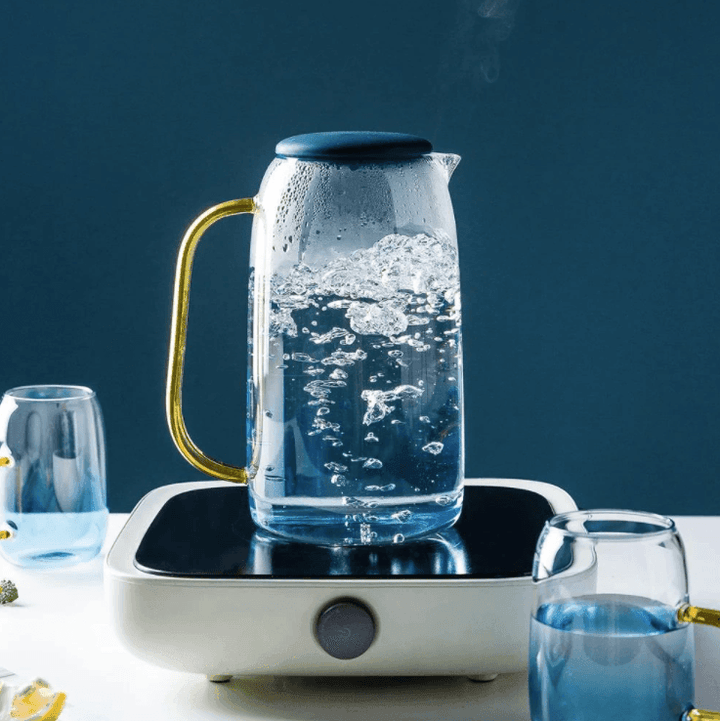 Blue Glass Cold Water Kettle Set - huemabe - Creative Home Decor