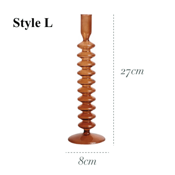 Brown Glass Candlesticks / Vase - huemabe - Creative Home Decor