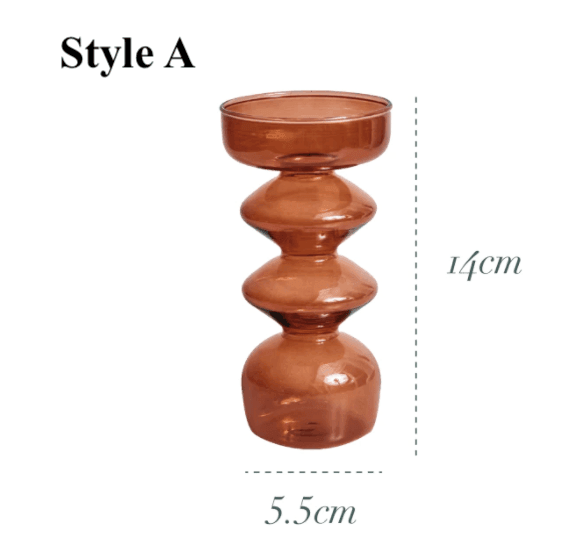 Brown Glass Candlesticks / Vase - huemabe - Creative Home Decor