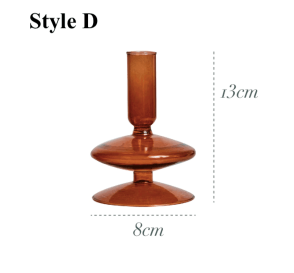 Brown Glass Candlesticks / Vase - huemabe - Creative Home Decor