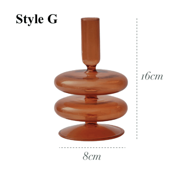 Brown Glass Candlesticks / Vase - huemabe - Creative Home Decor