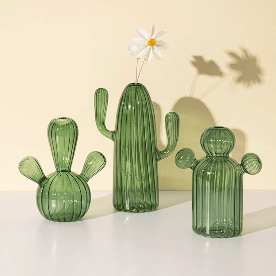 Cactus Shaped Glass Hydroponics Plant Vase - huemabe - Creative Home Decor