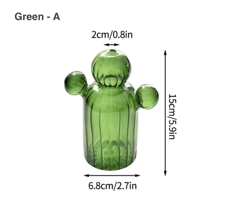 Cactus Shaped Glass Hydroponics Plant Vase - huemabe - Creative Home Decor