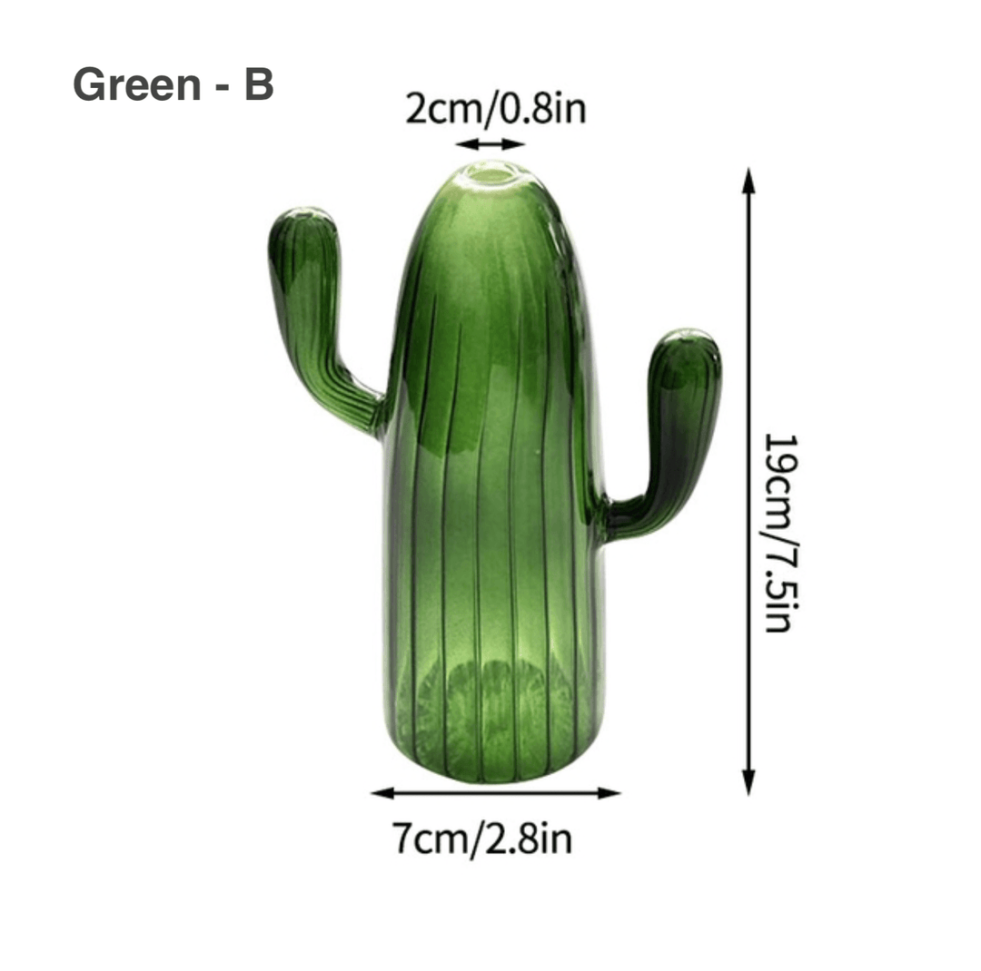 Cactus Shaped Glass Hydroponics Plant Vase - huemabe - Creative Home Decor