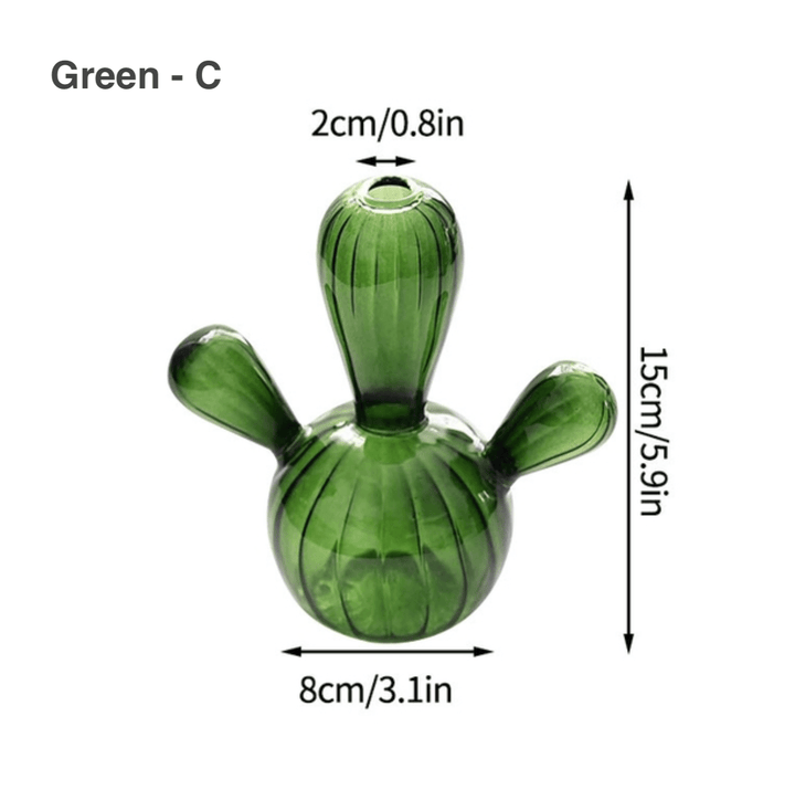 Cactus Shaped Glass Hydroponics Plant Vase - huemabe - Creative Home Decor