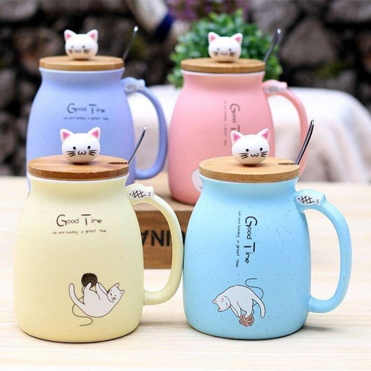 Cartoon Ceramics Cat Mug - huemabe - Creative Home Decor