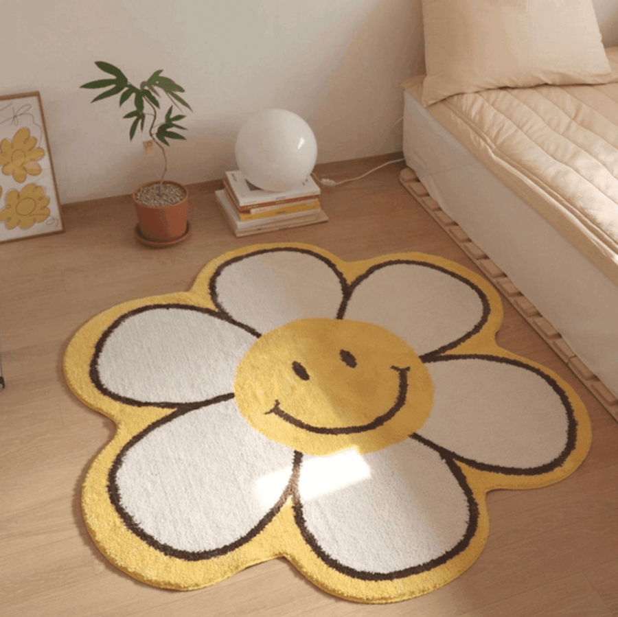 Cartoon Smile Flower Rug - huemabe - Creative Home Decor