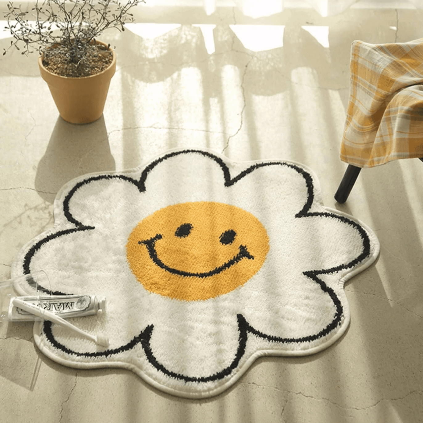 Cartoon Smile Flower Rug - huemabe - Creative Home Decor