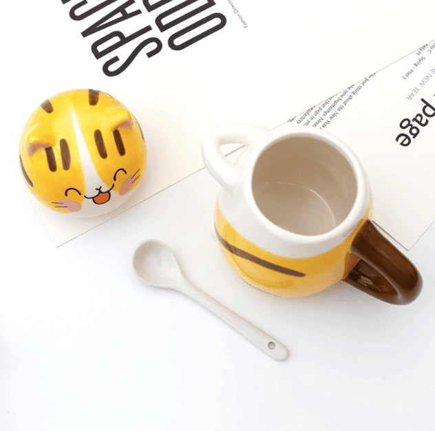 Cat Coffee Mug with Spoon - huemabe - Creative Home Decor