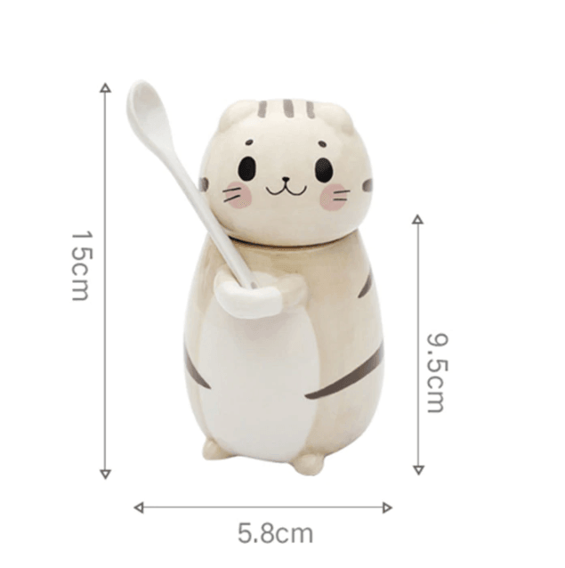 Cat Coffee Mug with Spoon - huemabe - Creative Home Decor