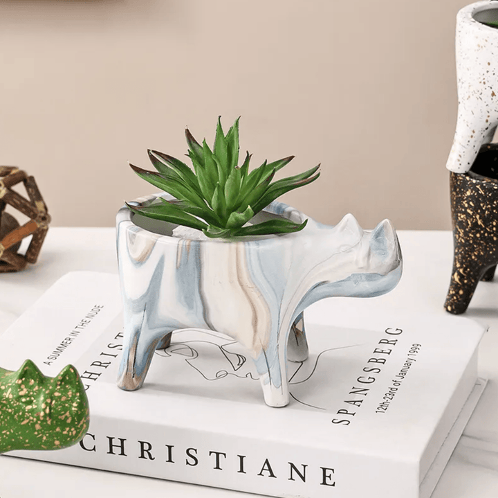 Cat Shape Ceramic Cactus Succulent Plant Pot - huemabe - Creative Home Decor