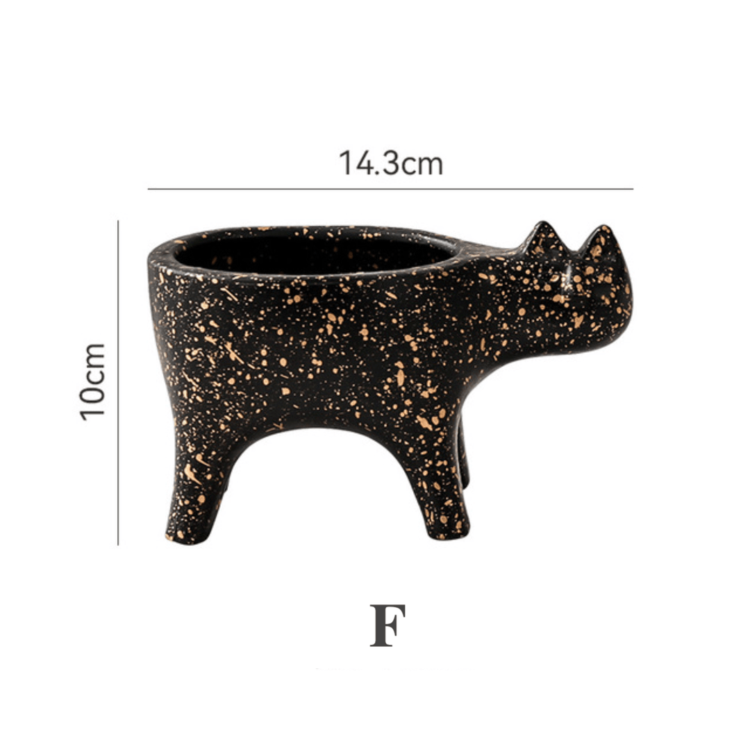 Cat Shape Ceramic Cactus Succulent Plant Pot - huemabe - Creative Home Decor