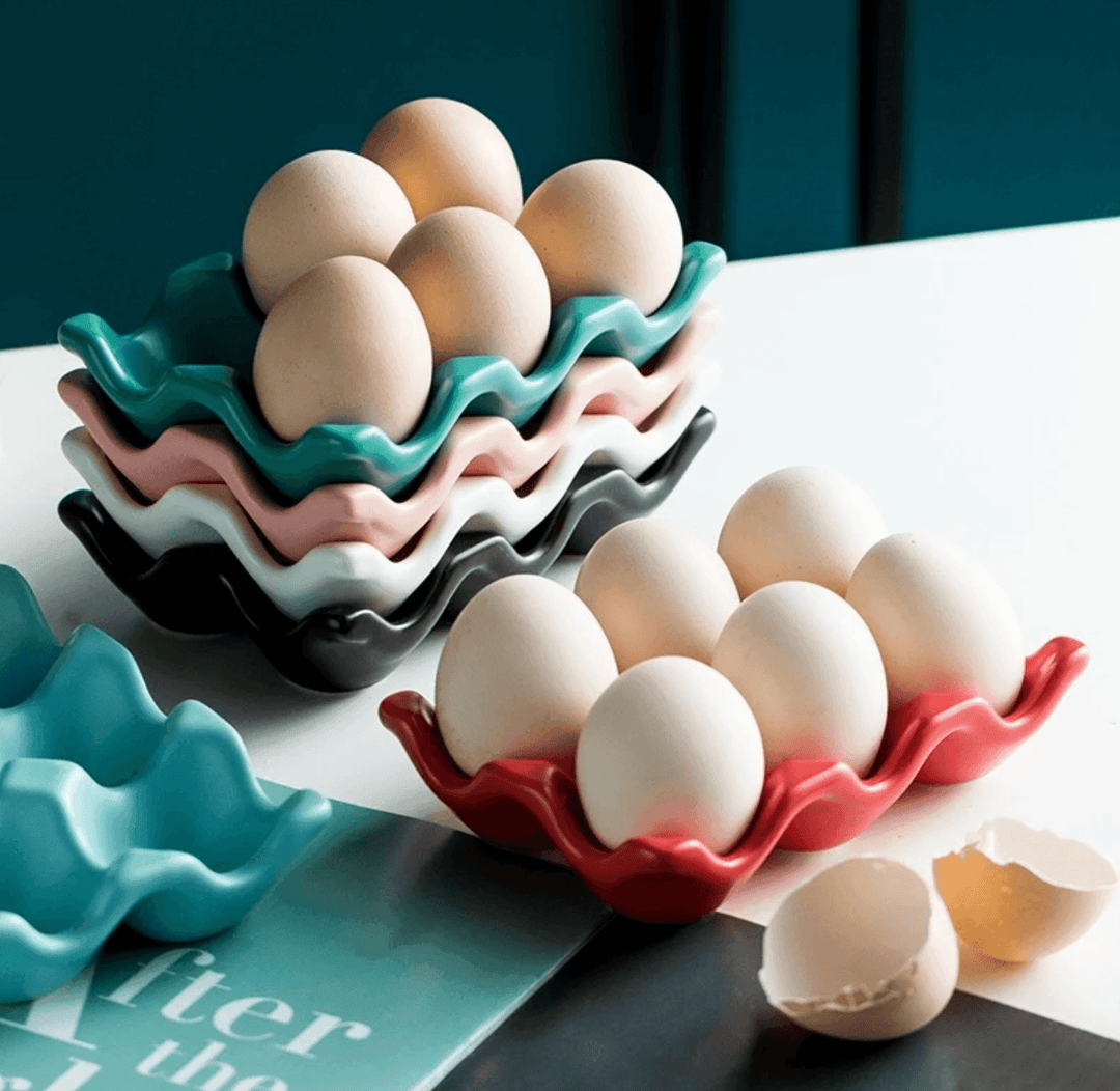 Ceramic 6 Grids Egg Holder - huemabe - Creative Home Decor