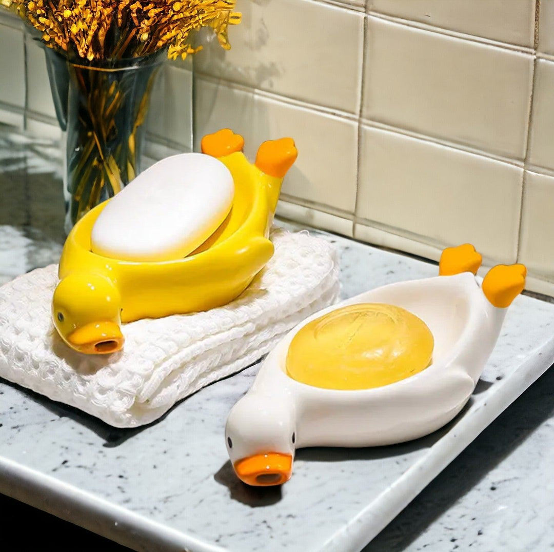 Ceramic Duck Shape Soap Dish - huemabe - Creative Home Decor