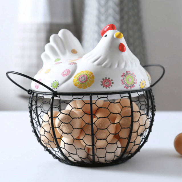 Ceramic Egg Storage Basket - huemabe - Creative Home Decor