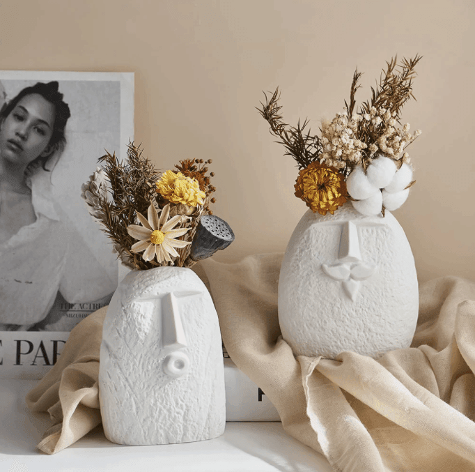 Ceramic Face Vase - huemabe - Creative Home Decor