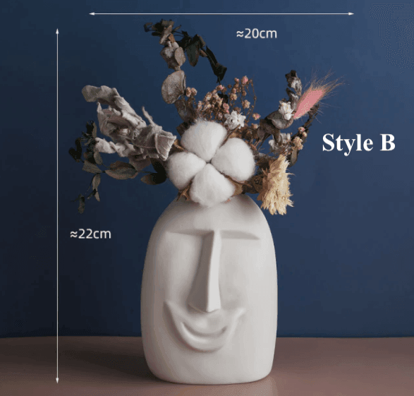 Ceramic Face Vase - huemabe - Creative Home Decor