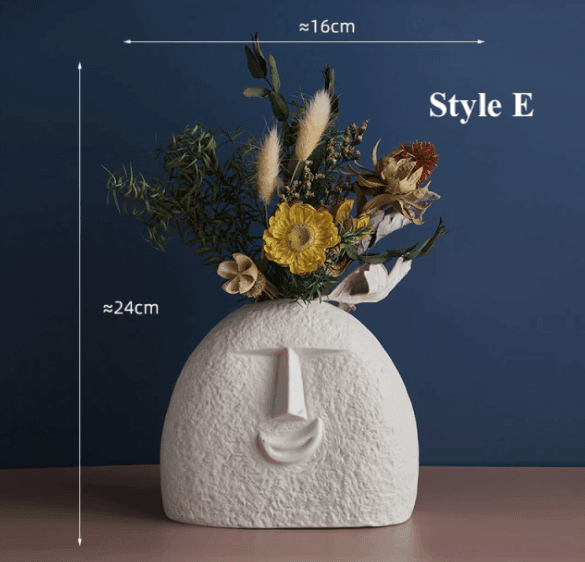 Ceramic Face Vase - huemabe - Creative Home Decor