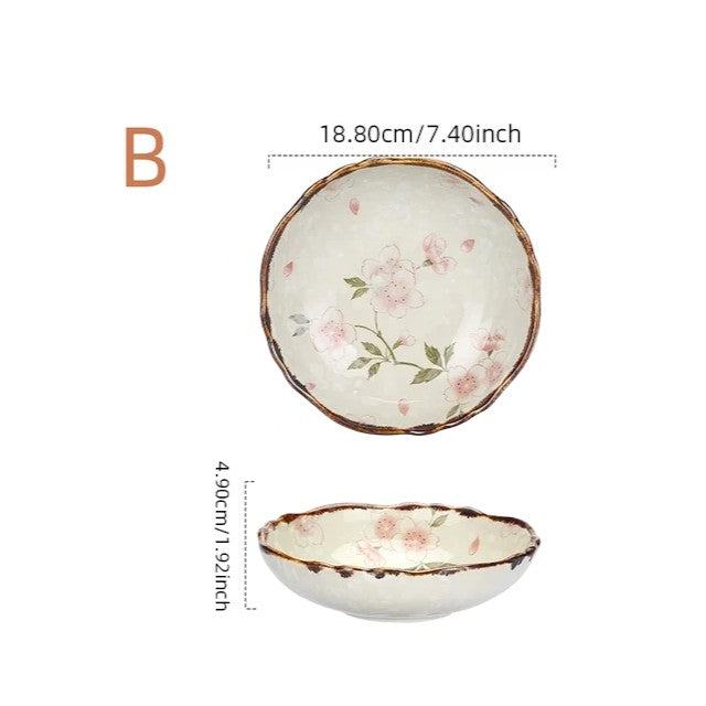 Ceramic Floral Design Dinner Plates - huemabe - Creative Home Decor