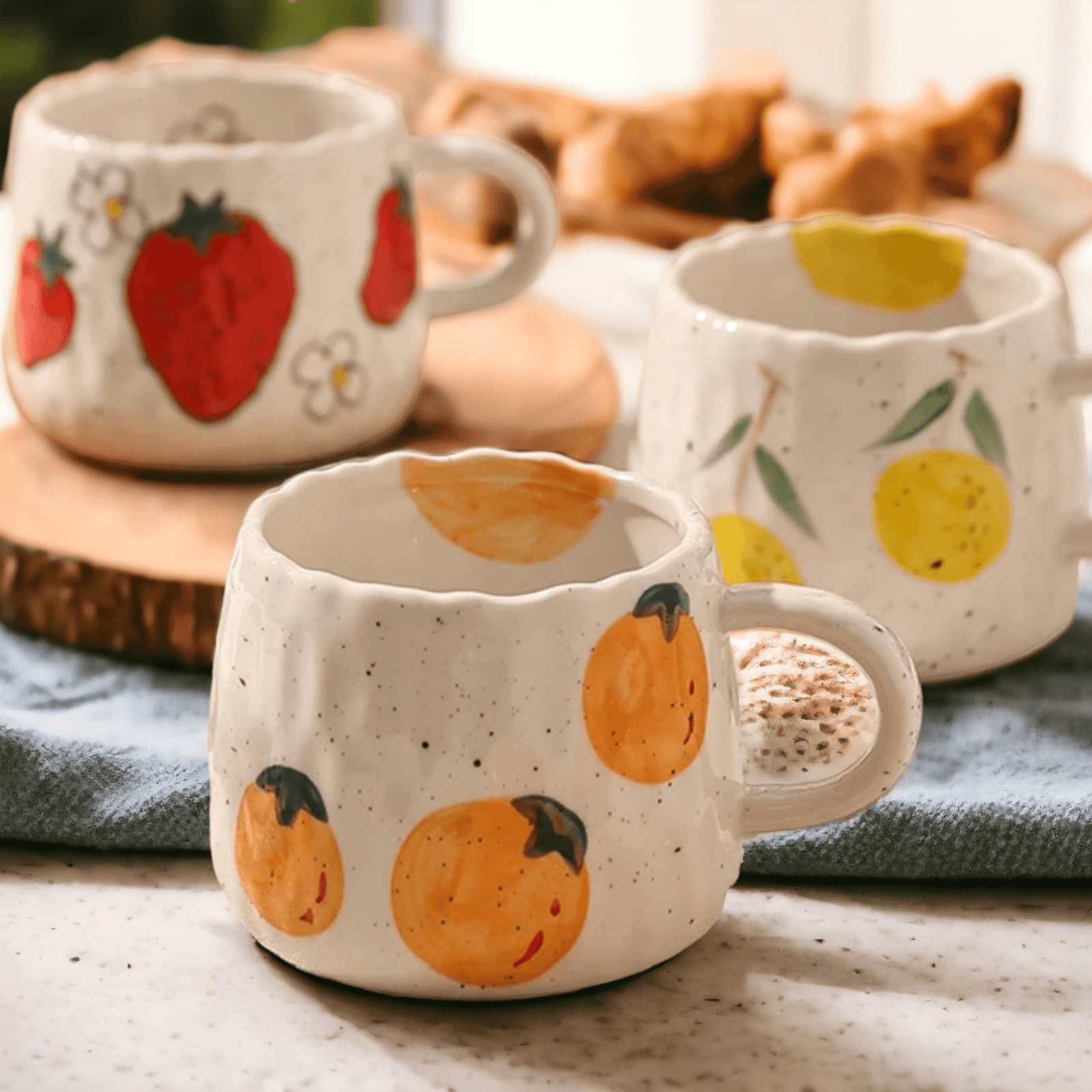 Ceramic Fruit Printed Mugs | Coffee Cups | Drinkware - huemabe - Creative Home Decor