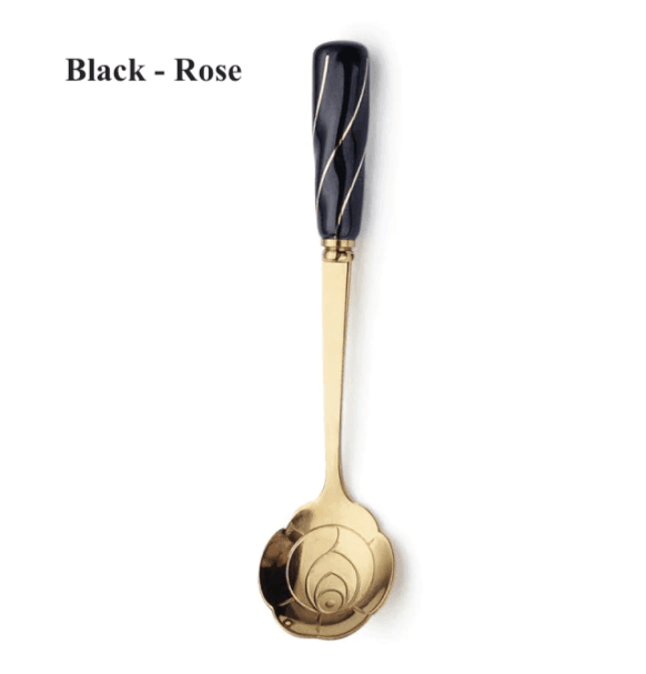 Ceramic Handle Stainless Steel Dessert Spoon - huemabe - Creative Home Decor