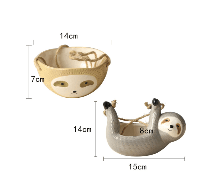 Ceramic Sloth Hanging Plant Pots - huemabe - Creative Home Decor