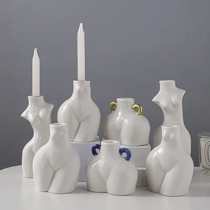 Ceramics Body Shape Candle Holders - huemabe - Creative Home Decor