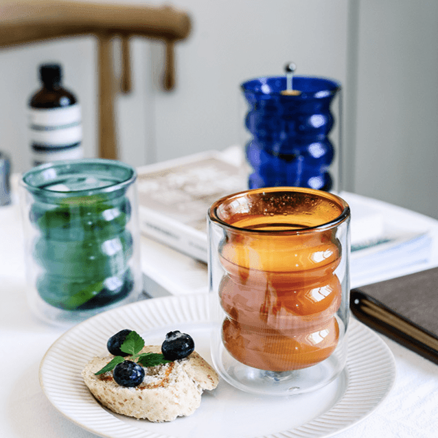 Colored Double Layer Glass Cup - huemabe - Creative Home Decor