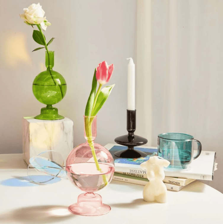 Colorful Glass Candlesticks / Vase - huemabe - Creative Home Decor