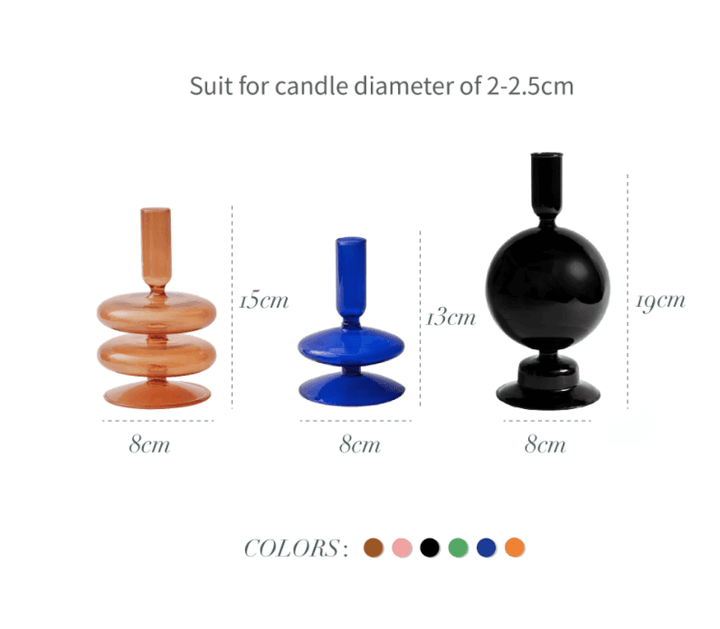 Colorful Glass Candlesticks / Vase - huemabe - Creative Home Decor