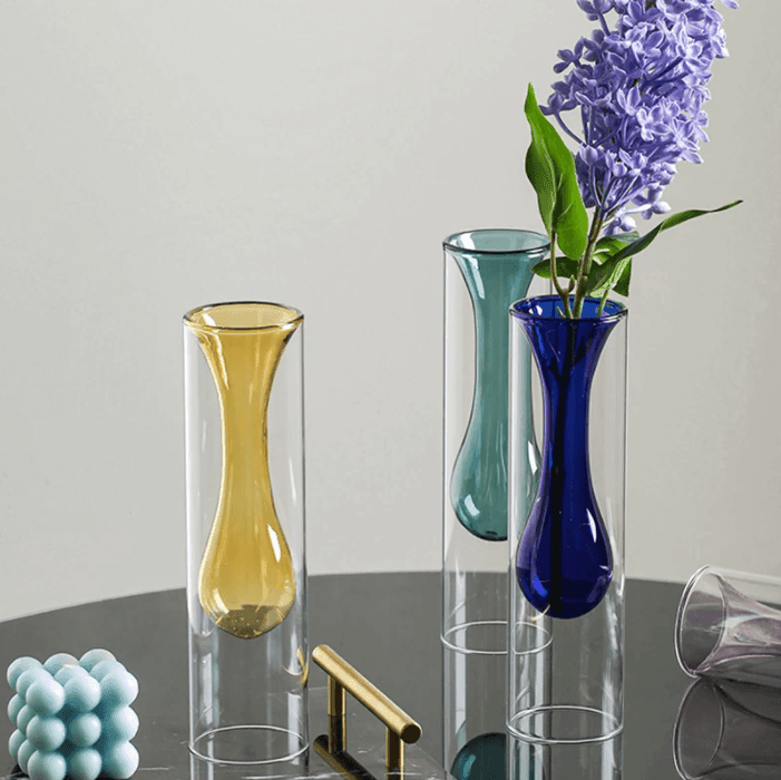 Colourful Clear Glass Vase - huemabe - Creative Home Decor