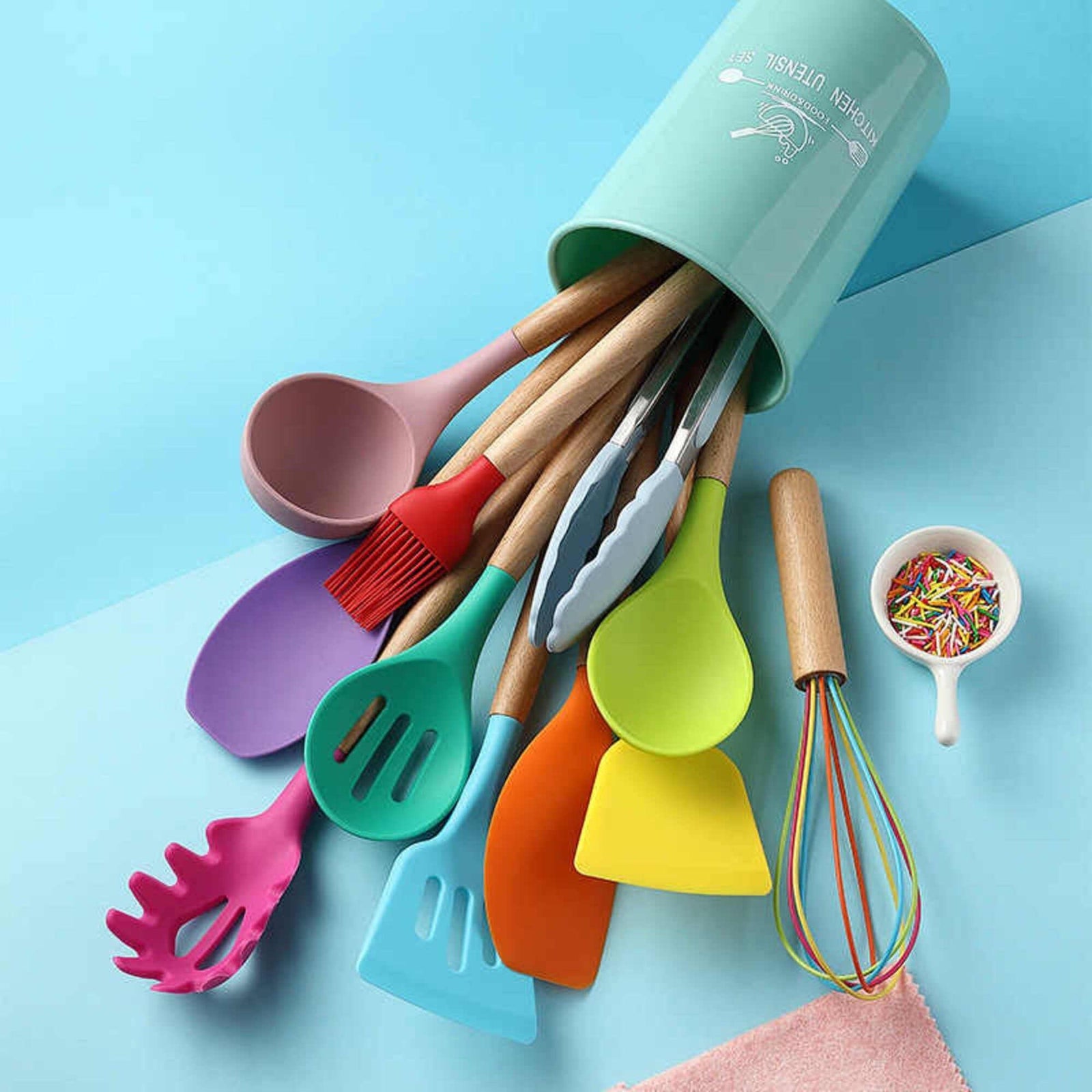 Colourful Silicone Utensils Set - huemabe - Creative Home Decor