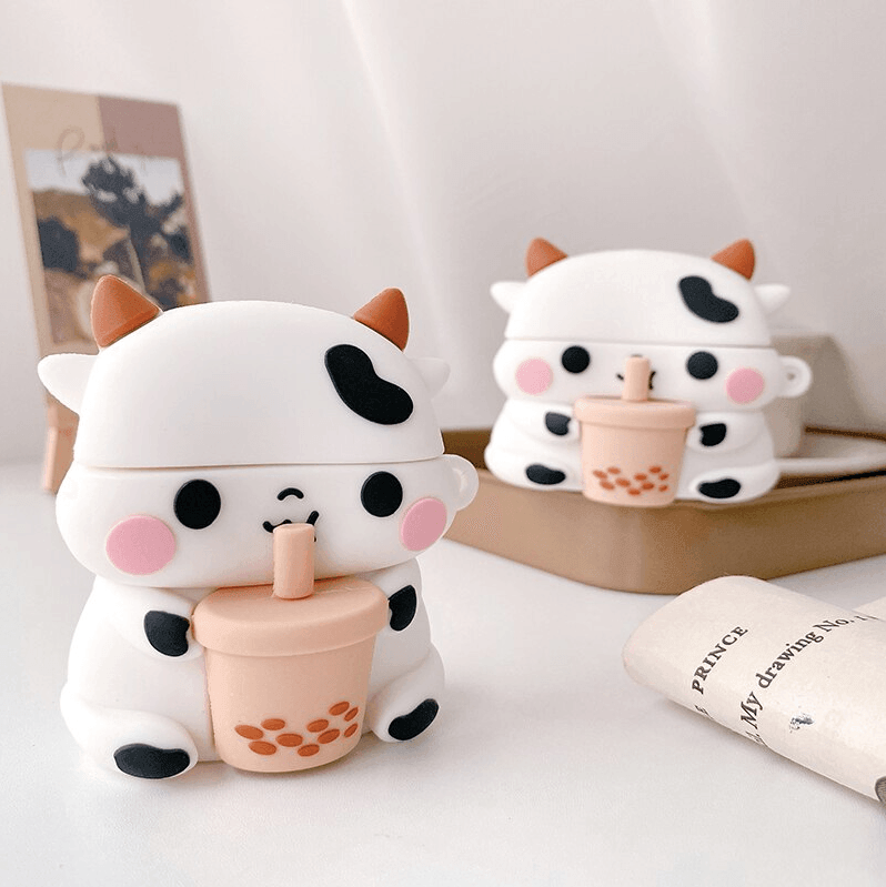 Cow Milk Tea 3D Silicone AirPods Case - huemabe - Creative Home Decor