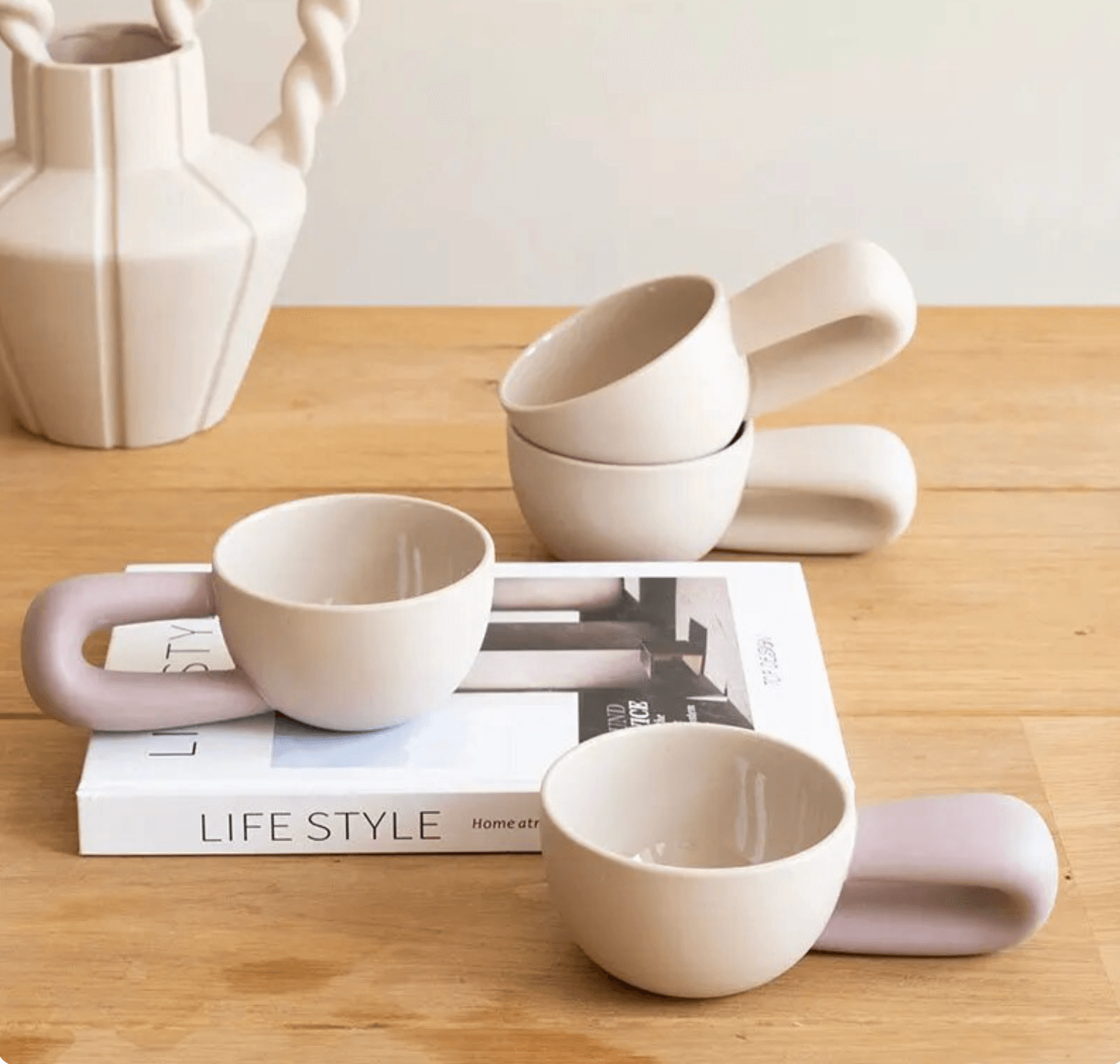 Creative Ceramic Big Handle Coffee Mug - huemabe - Creative Home Decor