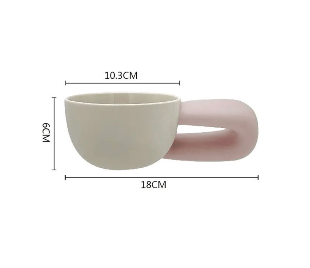 Creative Ceramic Big Handle Coffee Mug - huemabe - Creative Home Decor