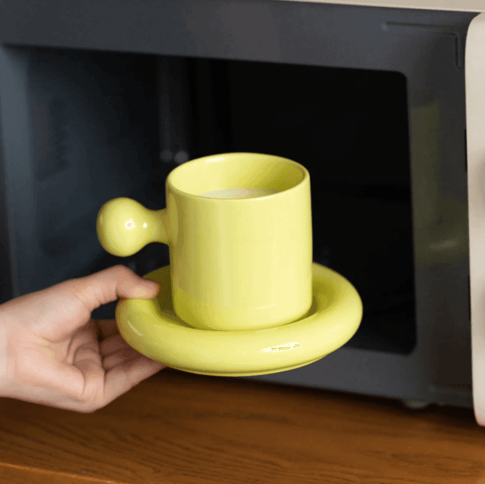 Creative Ceramic Coffee Mug With Cup Saucer - huemabe - Creative Home Decor