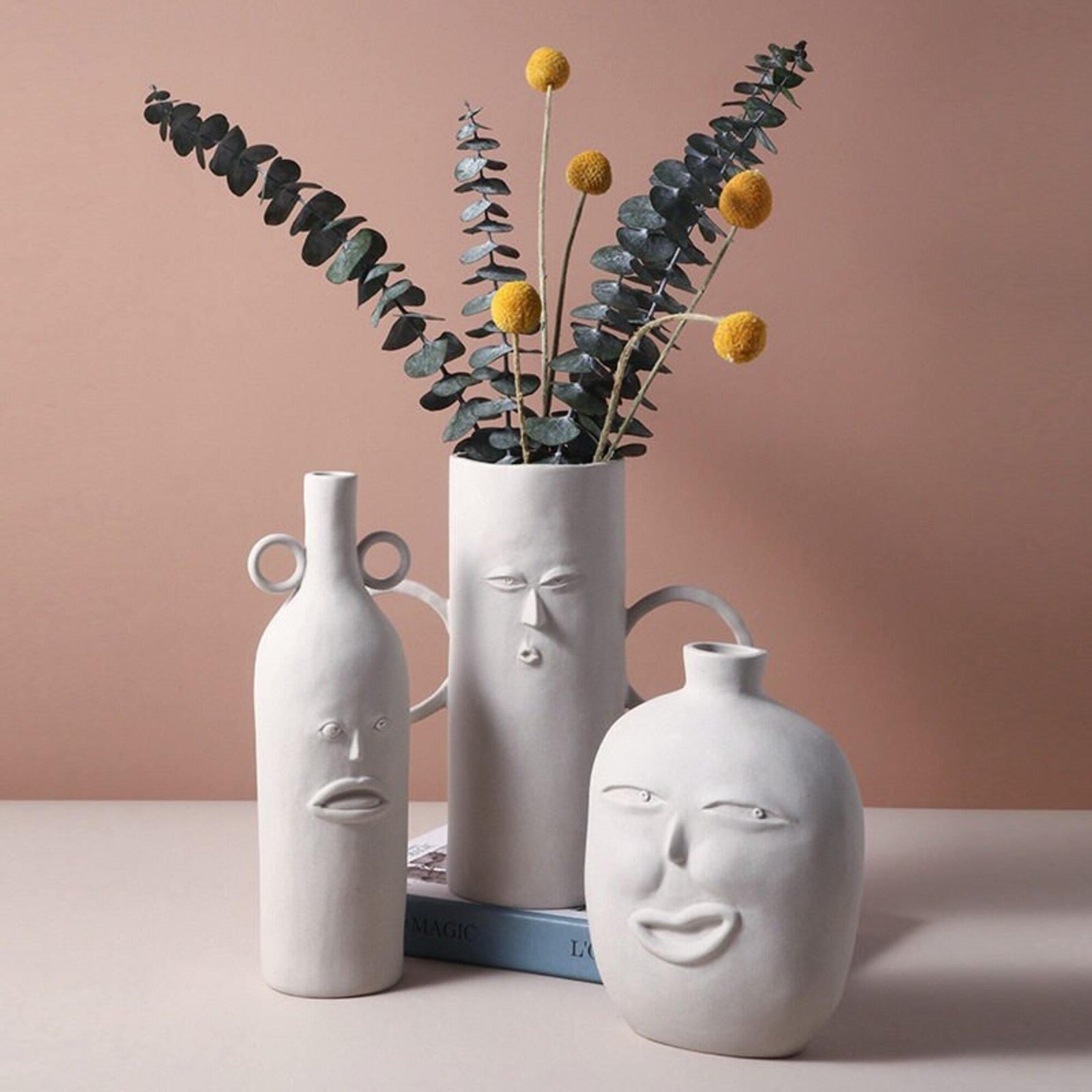 Creative Ceramic Face Head Vase - huemabe - Creative Home Decor