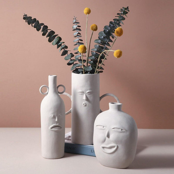 Creative Ceramic Face Head Vase - huemabe - Creative Home Decor