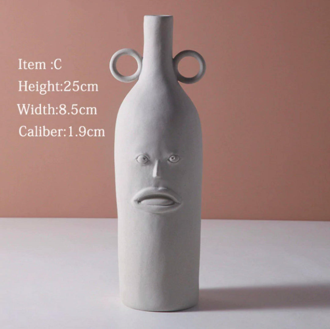 Creative Ceramic Face Head Vase - huemabe - Creative Home Decor