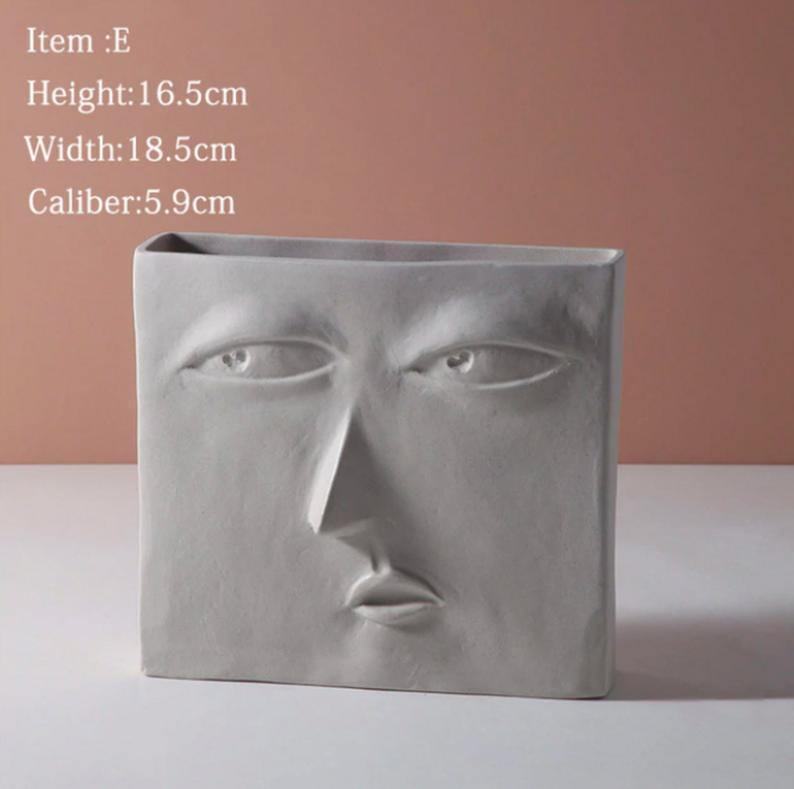 Creative Ceramic Face Head Vase - huemabe - Creative Home Decor