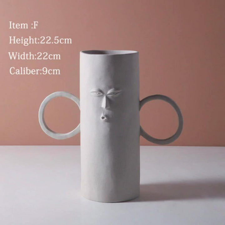 Creative Ceramic Face Head Vase - huemabe - Creative Home Decor