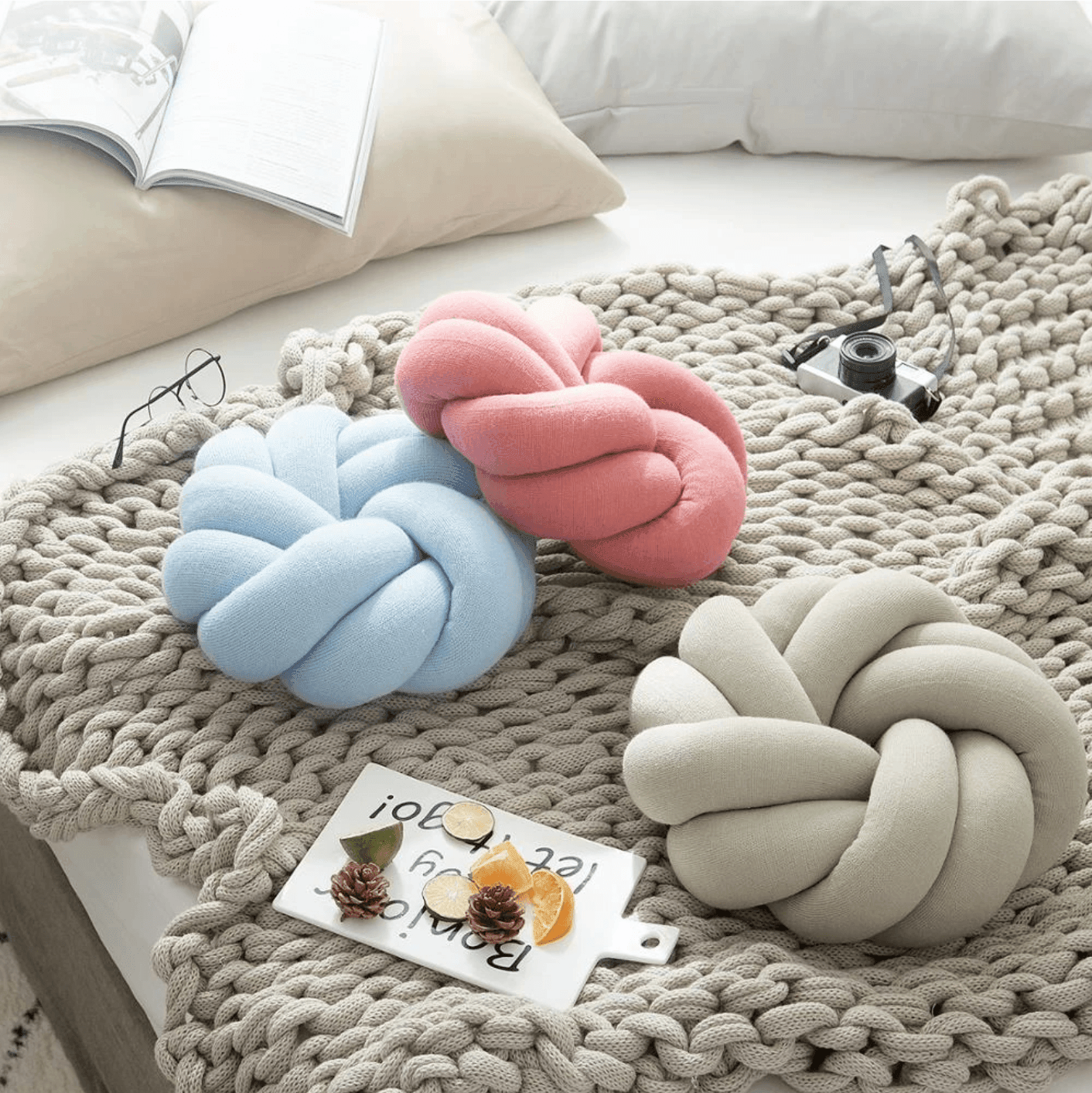 Creative Cotton Knot Ball Cushion - huemabe - Creative Home Decor